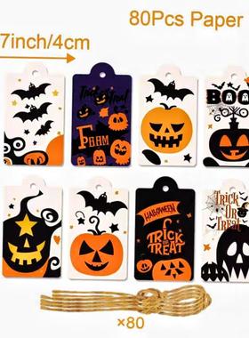 Halloween Hanging Paper Tags Halloween Decoration 80 sets