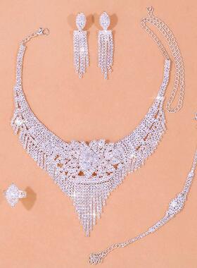 Stonefans Luxury Indian Bridal Jewelry Sets Women Accessorie