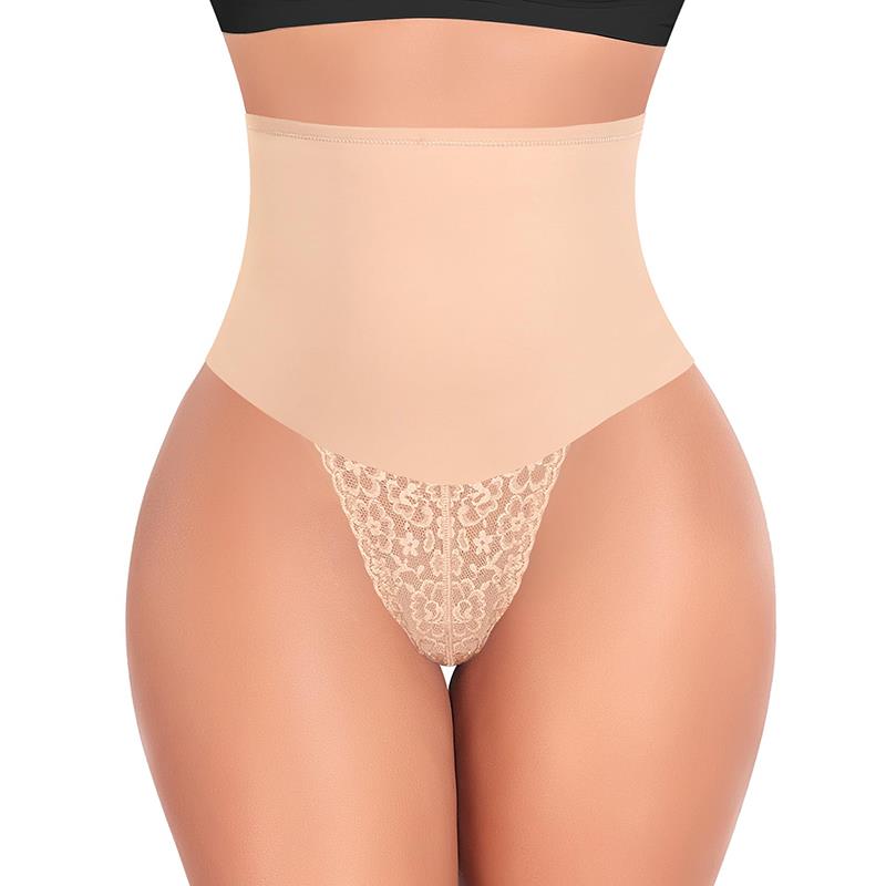 Tummy Control Thong Shapewear for Women 高腰大码蕾丝无痕内裤