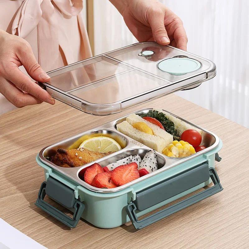 304 Stainless steel Lunch box with Tableware for Adults Kids