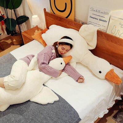 soft big white goose Plush Toy Baby duck stuffed Long Pillow