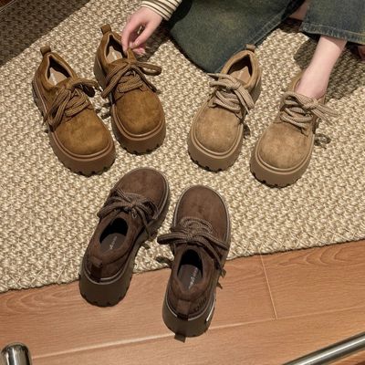 法国Uamtor勃肯鞋女2025新款秋冬季通勤百搭厚底增高小个子乐福鞋