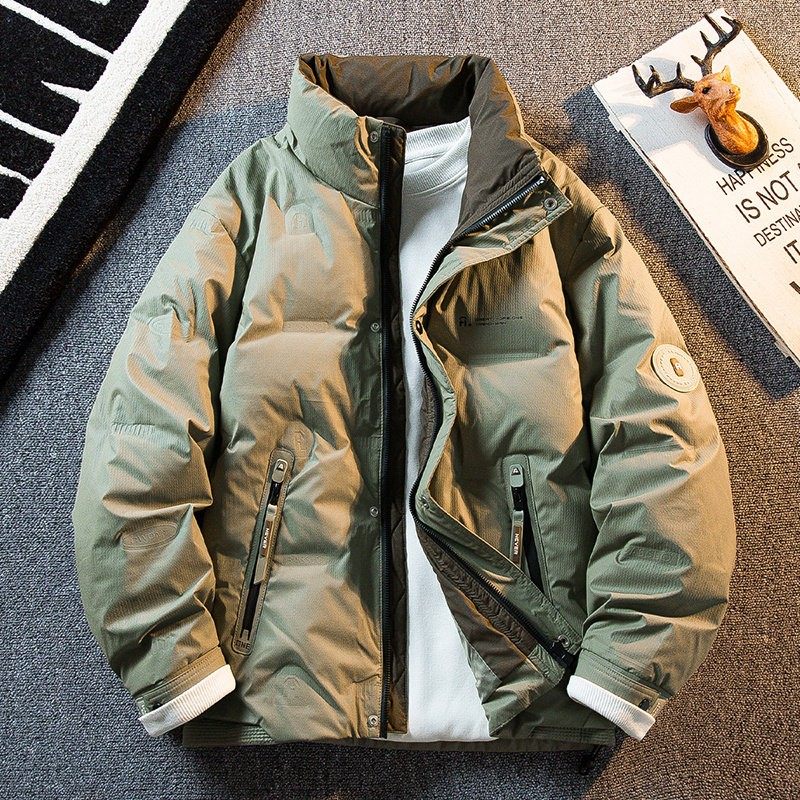 轻奢男士2025冬季压印立领羽绒服潮牌保暖加厚短款羽绒夹克外套潮,男装,羽绒服,淘宝优惠券,粉丝福利购,淘宝优惠卷