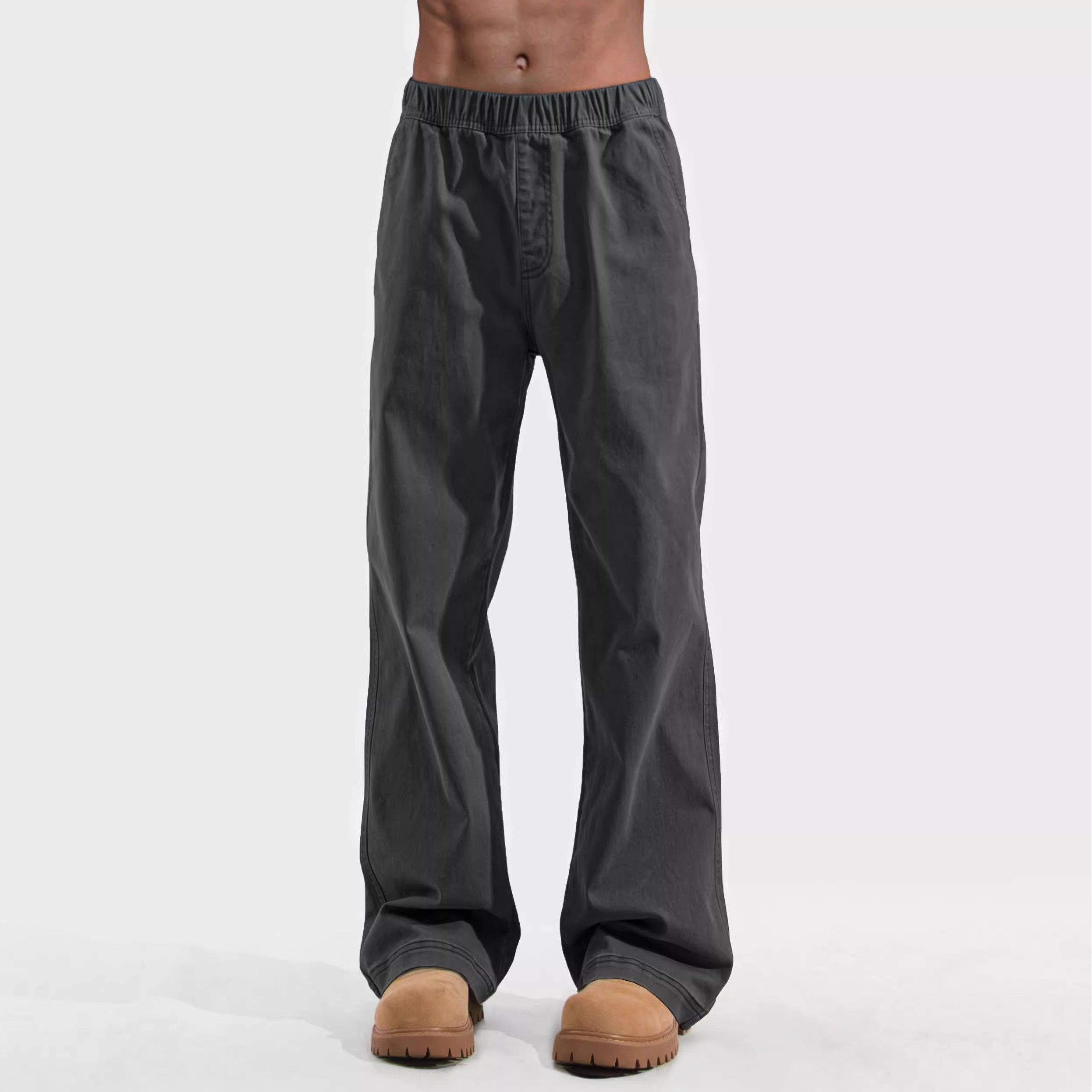 潮牌it Afternnaths日系新款工装裤男休闲宽松弹力直筒阔腿深灰色,男装,大码下装,淘宝优惠券,粉丝福利购,淘宝优惠卷