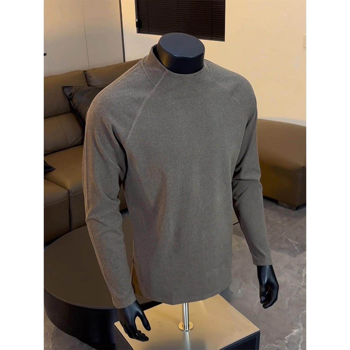 Ander Jurnal 半高领德绒打底衫男秋冬插肩袖长袖t恤内搭男士卫衣,男装,时尚防晒服,淘宝优惠券,粉丝福利购,淘宝优惠卷