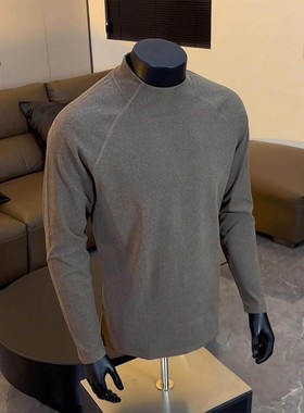 Ander Jurnal 半高领德绒打底衫男秋冬插肩袖长袖t恤内搭男士卫衣