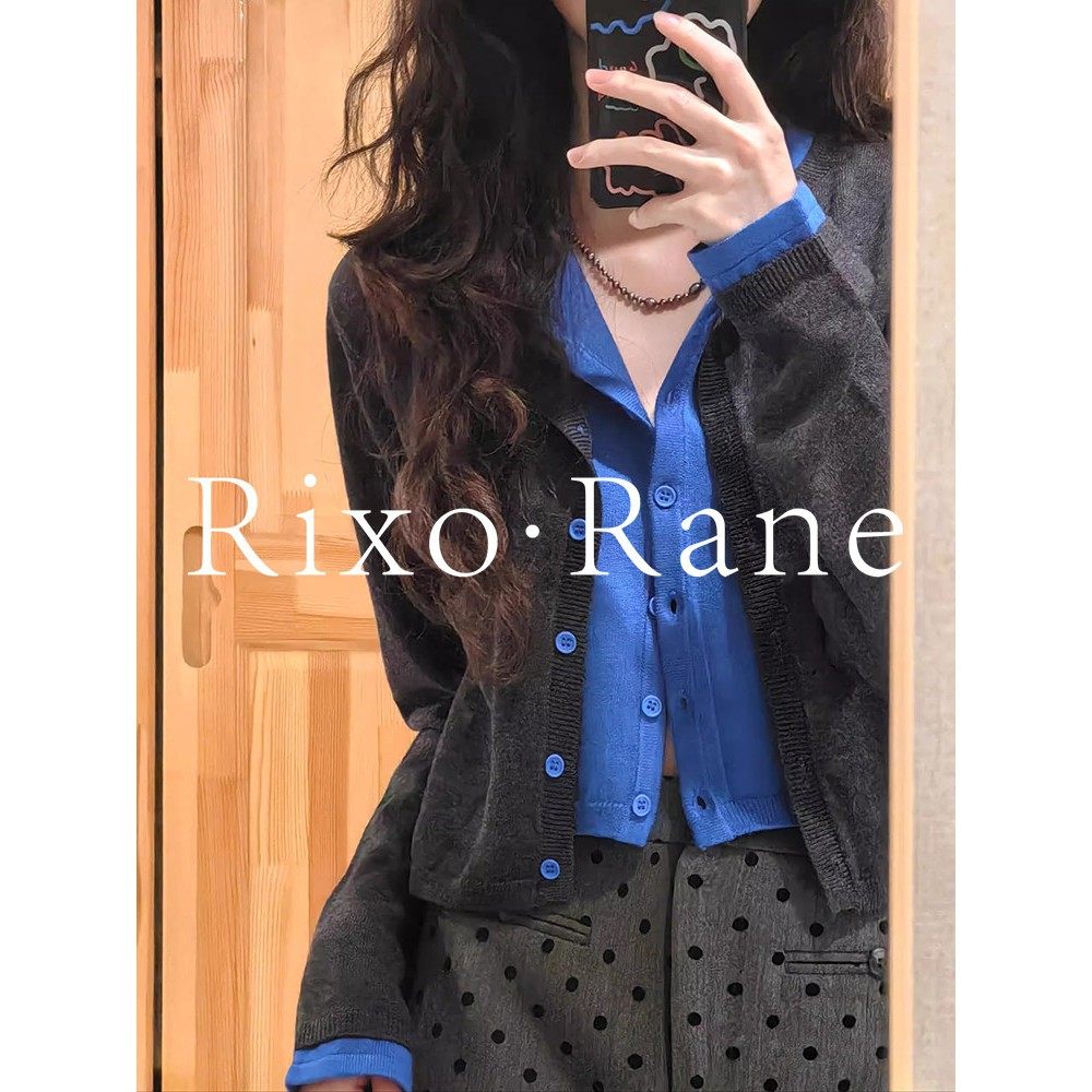 法国Rixo Rane ⭐撞色假两件针织衫女毛衣软糯开衫覆古长袖上衣潮,女装/女士精品,大码内搭,淘宝优惠券,粉丝福利购,淘宝优惠卷