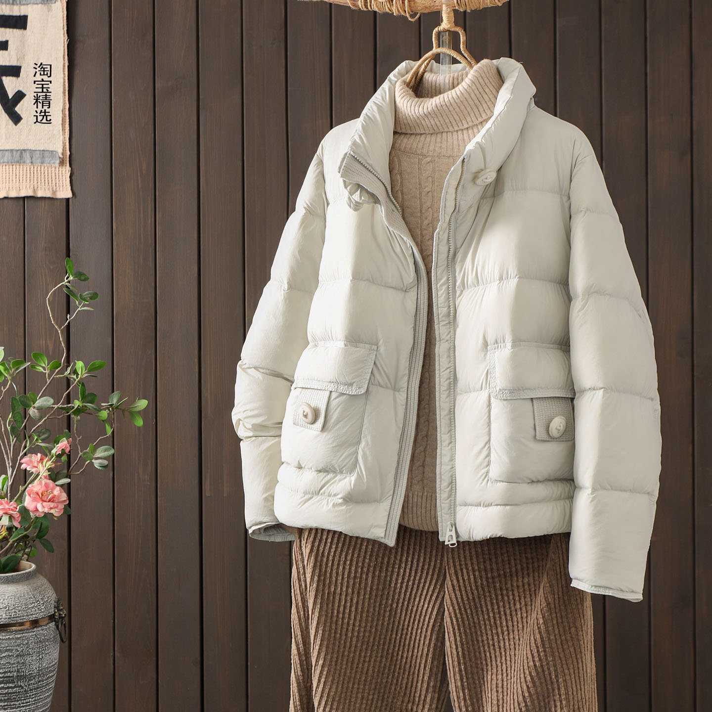 加厚90白鸭绒羽绒服女短款小个子