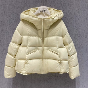 专柜高端零压感极寒90白鸭绒羽绒服短款冬季蓬松连帽加厚保暖外套