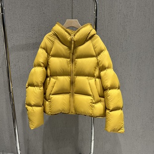 时尚连帽短款加厚羽绒服女小个子2025冬季新款宽松百搭90鸭绒外套