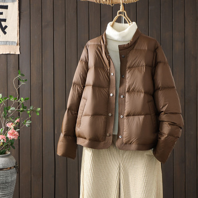 小个子时尚薄款短款羽绒服女