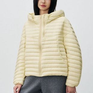 轻薄90白鸭绒羽绒服女2025冬新款百搭宽松时尚连帽保暖短款外套潮