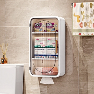 纸巾盒厕所专用厕所纸巾盒抽纸卫生纸置物架卷纸防水壁挂免打孔