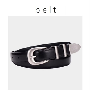 皮带男高级感设计感小众设计复古银色扣配牛仔裤年轻人腰带裤带