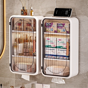 卫生间纸巾盒厕所专用免打孔置物架厕所壁挂专用卫生巾收纳纸巾盒