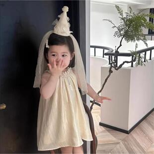 生日帽子女童头纱公主发饰礼帽拍照小女孩宝宝发箍头箍儿童生日帽