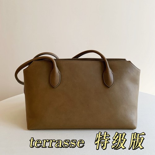 【Row-Terrasse】马鞍皮荔枝纹小牛皮长肩带托特包简约手提腋下包