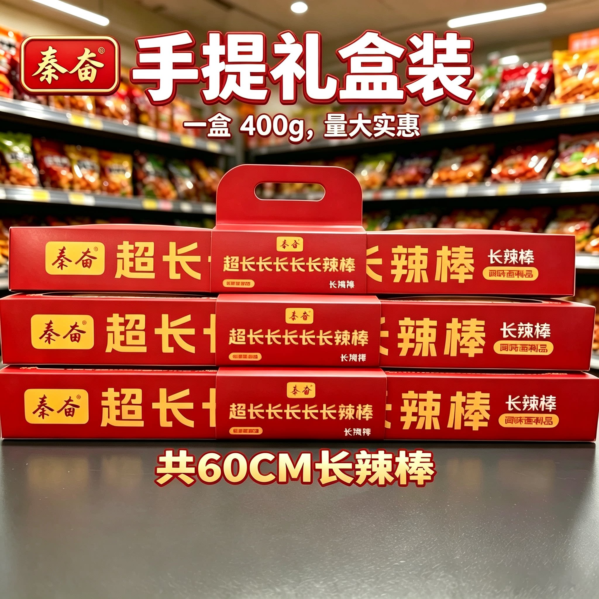 超长长长长辣条礼盒400克网红辣棒儿时解馋校园经典麻辣零食批发