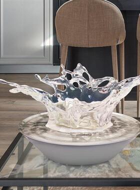 酒店大堂客厅透明树脂水滴天花板吊饰空中艺术雕塑现代创意挂摆件