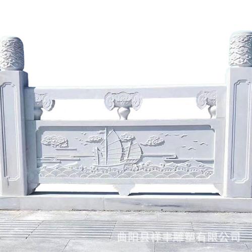 石雕栏板护栏校园汉白玉升旗台阳台河道缕空青石石栏杆厂家现货