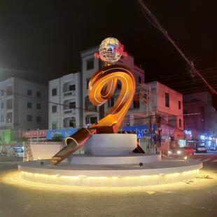 抽象景观不锈钢雕塑大型城市商业街金属小品广场水景户外装饰摆件