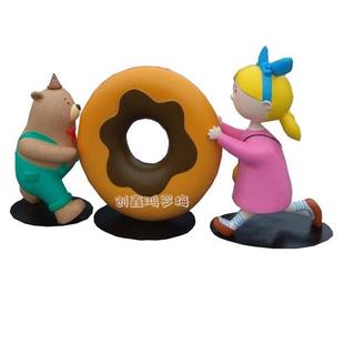 直销玻璃钢动物门头雕塑动物形象卡通雕塑街区公仔雕塑