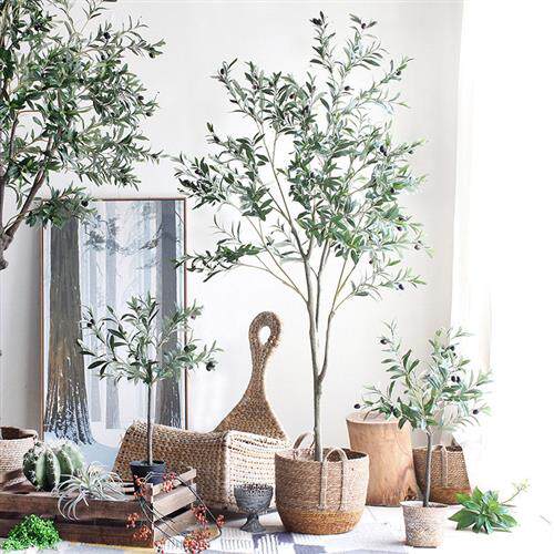 仿真植物橄榄树北欧风造型绿植盆栽家具室内装饰摆件高仿真仿真花