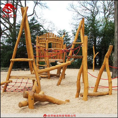 原木游乐设备木质攀爬架无动力乐园游艺设施户外儿童木质装置厂家