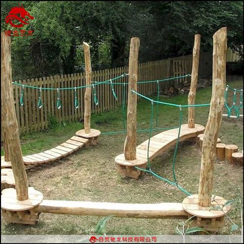 原木攀爬架木质秋千定制户外木游乐无动力实木玩耍设备装置定制