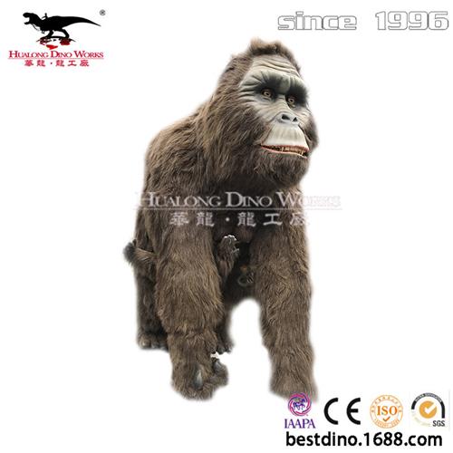 仿真动物粘毛大猩猩模型动态感应玩具圣诞节商场动物园摆件引流