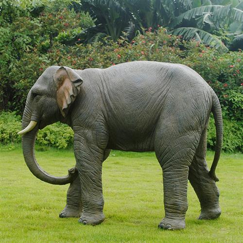 园林景观雕塑玻璃钢大型仿真动物大象模型幼儿园户外草坪装饰摆件