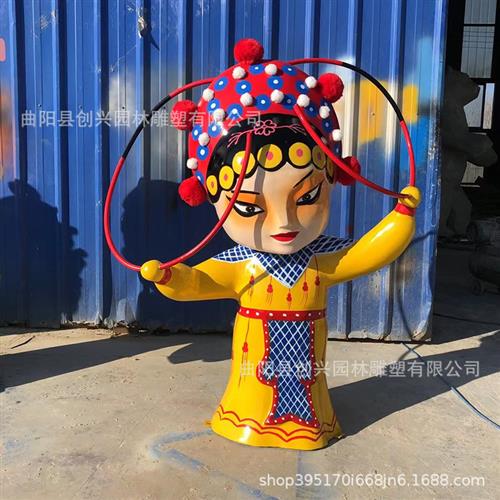 定制玻璃钢网红古典卡通戏曲人物雕塑中国风京剧花旦梨园茶楼戏院