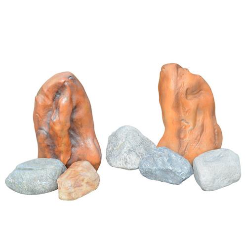 仿真珊瑚礁石雕塑海洋主题造景装饰玻璃钢摆件礁石海草鹅卵石模型