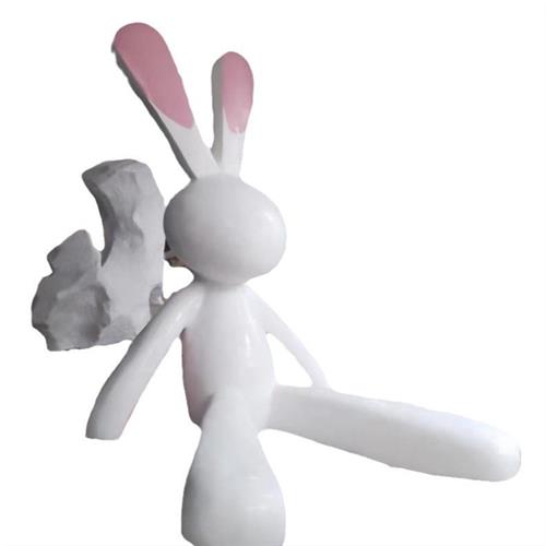 室外动物大座椅摆件玻璃钢卡通兔雕塑户外抽象景观广场组合长坐凳