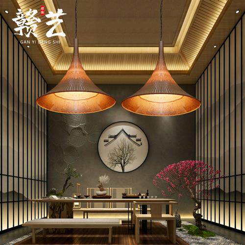 厂家直供藤艺吊灯东南亚酒店大堂餐厅民宿楼梯间大灯藤艺长吊灯