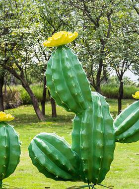 户外大型仿真仙人掌玻璃钢雕塑公园林景观小区草坪植物装饰品摆件