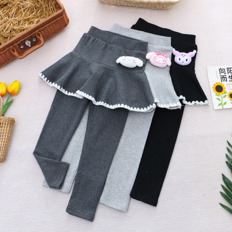 纯棉女童春装裙裤宝宝百褶百搭打底裤2026春秋新款儿童外穿休闲裤