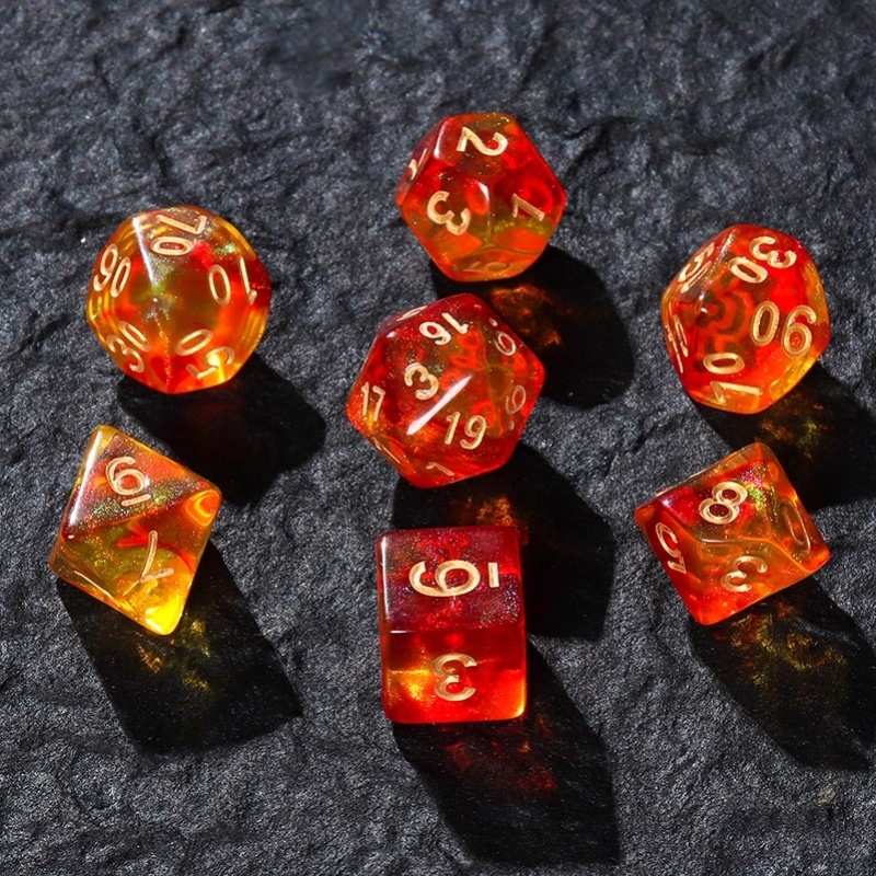 跑团骰子星光系列coc多面10二十面龙桌游dnd8亚克力20面6数字色子