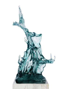 客厅装饰品摆件晶透明树脂抽象水花雕塑样板房别墅过道艺术摆饰