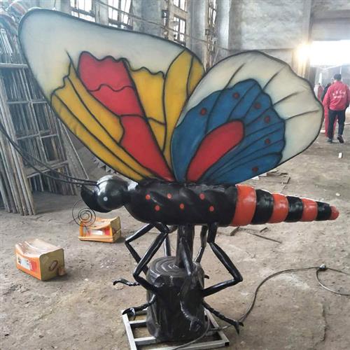 仿真大型电动密峰可动发声昆虫动物蜻蜓模型摆件硅胶软体材质厂家