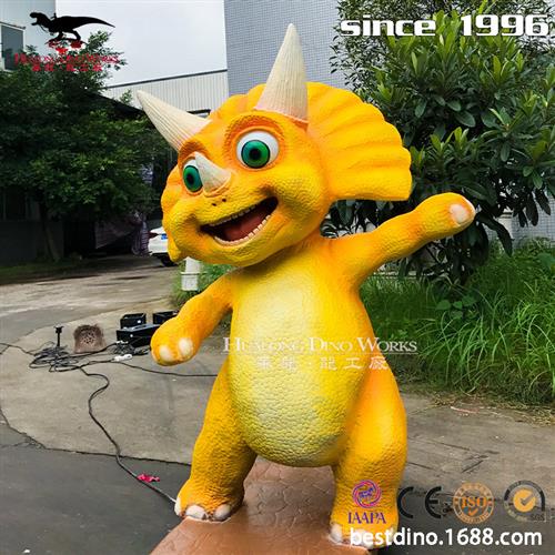 机械模型模型制作工厂新款卡通三角龙动物模型主题乐园商城美陈