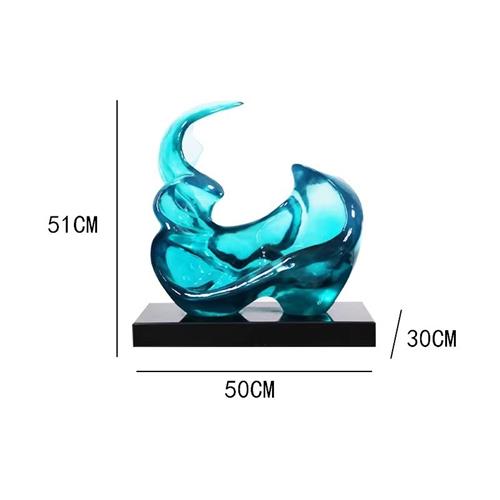 雕塑透明酒店大堂售楼处树脂摆件家居饰品客厅玄关电视柜软装饰品
