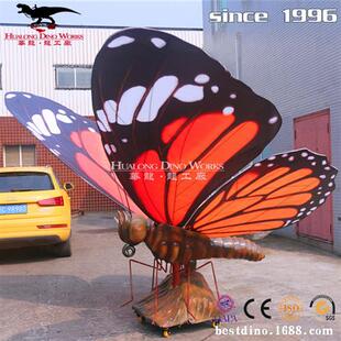 逼真仿真电动蝴蝶网红商场美陈装 饰品主题仿真昆虫园景点展览.