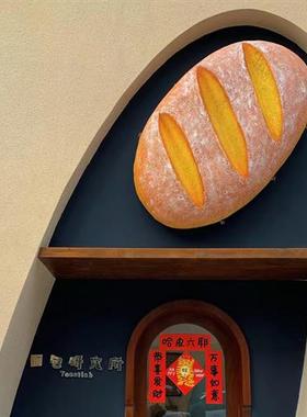 网红招牌仿真烘焙店面包汉堡模型玻璃钢雕塑定制门头立体发光壁挂