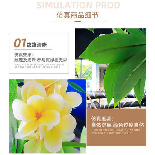 仿真鸡蛋花树庭院装饰人造假盆景绿植景观婚庆装饰树人造鸡蛋花树