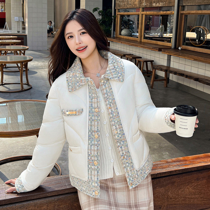 设计感大码收腰羽绒服女中长款2025新款冬装韩版加厚棉服外套