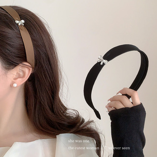 韩国时尚 高级感气质百搭头箍发卡发饰 闪钻绸缎蝴蝶结发箍2025新款