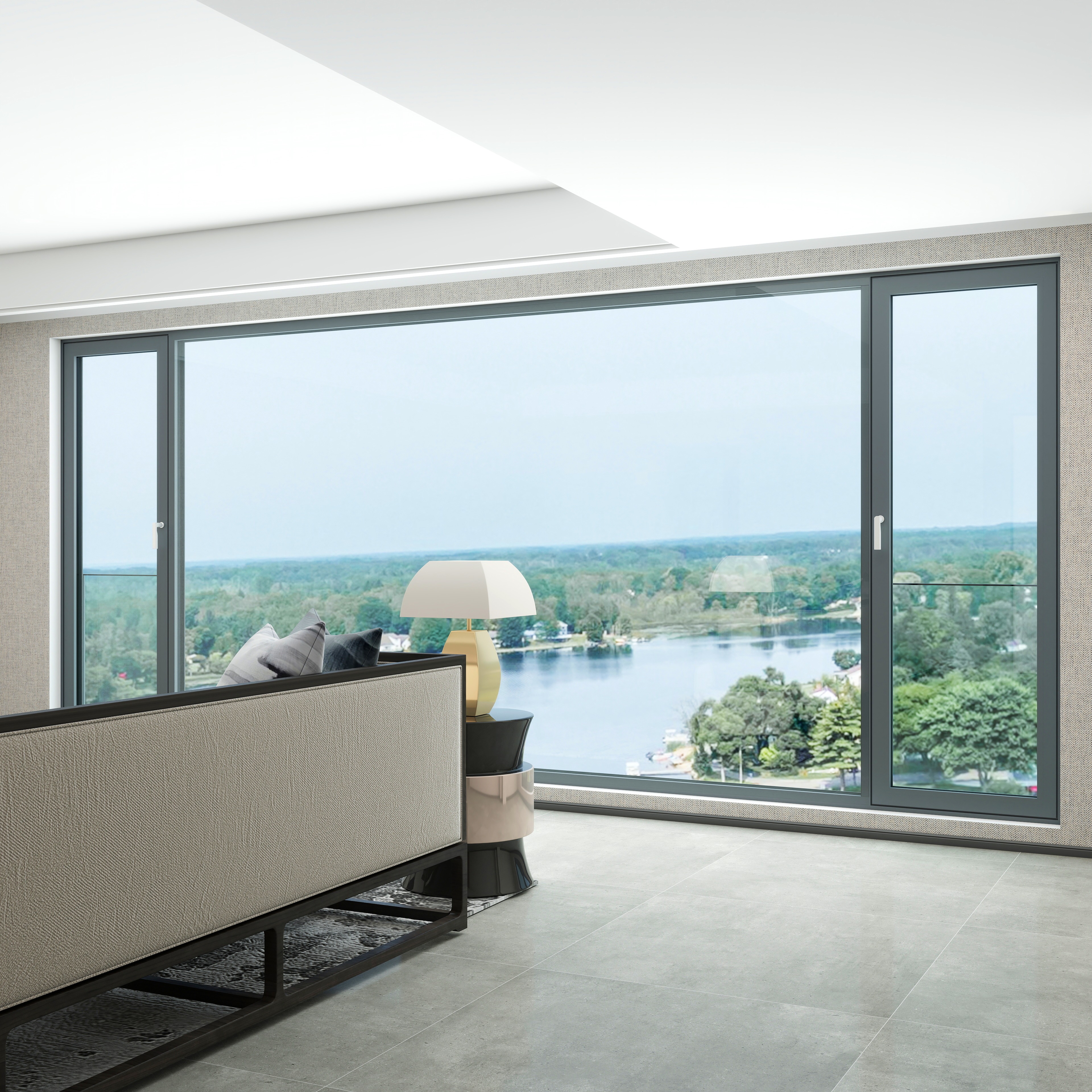 帕斯沃W85F断桥铝门窗落地窗封阳台隔音窗户框扇平齐系统门窗定制