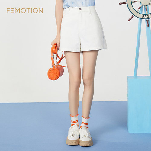 芬岸女装高腰牛仔短裤