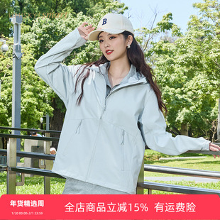 umisky优美世界女装宽松透气休闲连帽冲锋衣外套VK4R2083